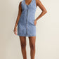 Z Supply Jolie Denim Seamed Mini Dress-Avalon