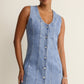 Z Supply Jolie Denim Seamed Mini Dress-Avalon
