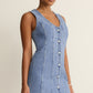 Z Supply Jolie Denim Seamed Mini Dress-Avalon