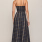 Z Supply Evermore Plaid Midi Dress-Eclipse