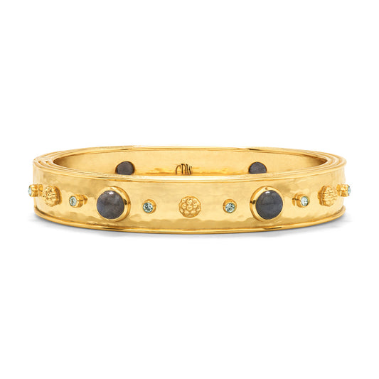 Capucine de Wulf “Cleopatra” Hinged Bangle - Gold/Blue Labradorite