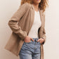 Z Supply Anna Plaid Blazer-Milk Shake