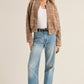 Z Supply Lex Plaid Sweater Knit Bomber Jacket-Heather Taupe