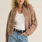 Z Supply Lex Plaid Sweater Knit Bomber Jacket-Heather Taupe