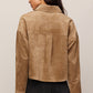 Z Supply All Day Cropped Suede Jacket-Light Sand