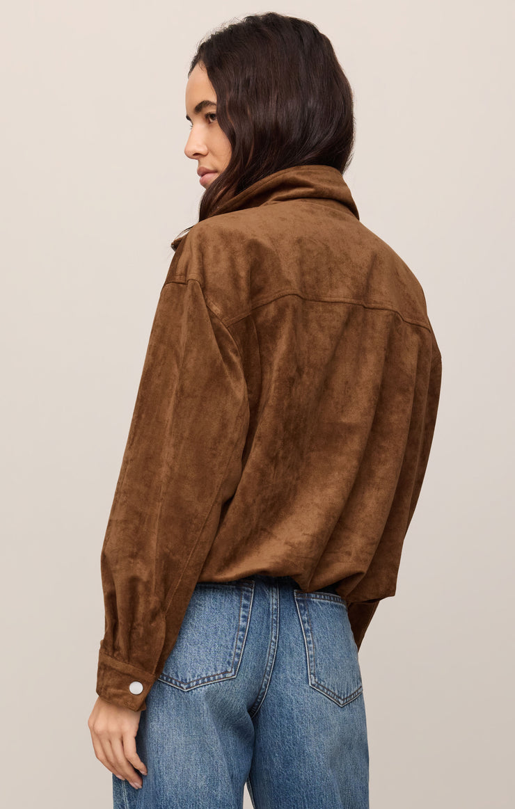 Z Supply Corin Bubble Hem Jacket-Saddle Suede