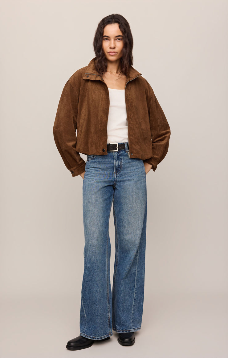 Z Supply Corin Bubble Hem Jacket-Saddle Suede