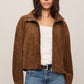 Z Supply Corin Bubble Hem Jacket-Saddle Suede