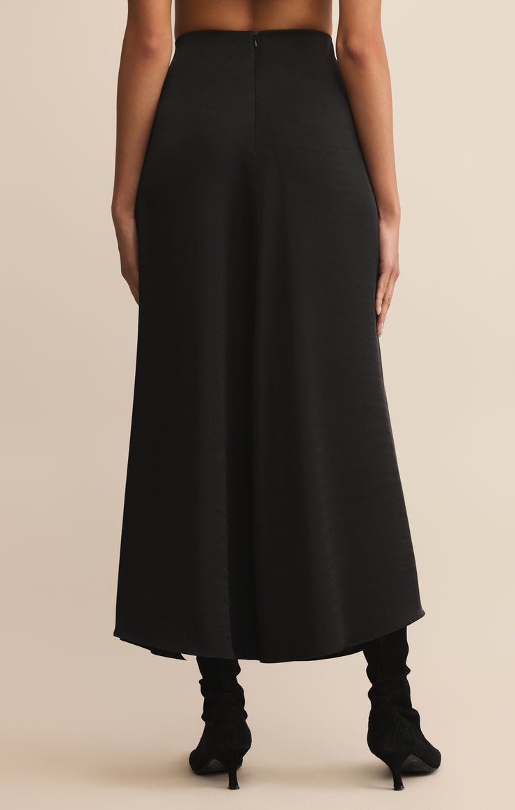 Z Supply Northpointe Satin Midi Skirt - Black