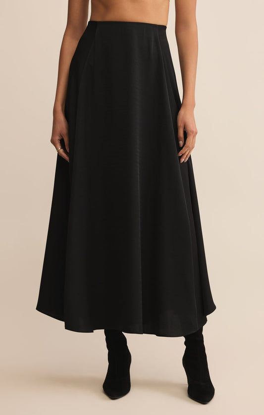 Z Supply Northpointe Satin Midi Skirt - Black