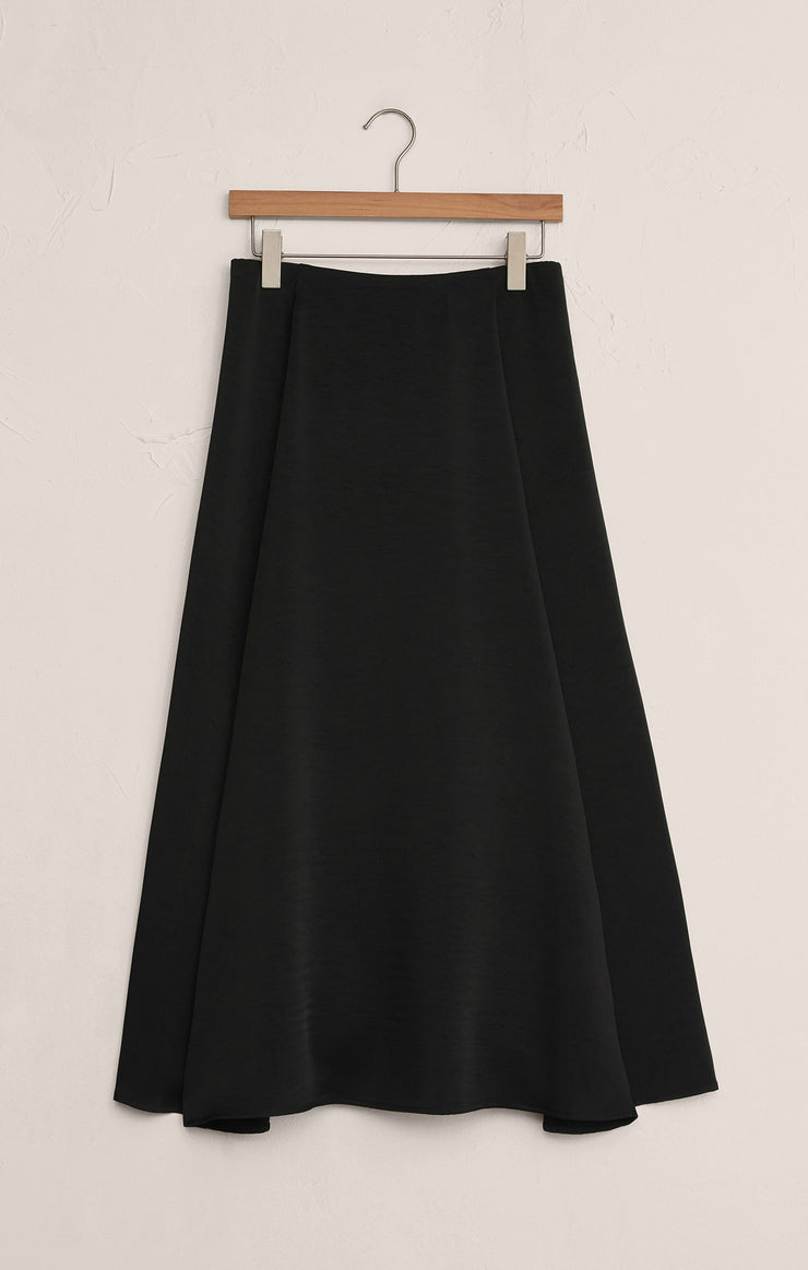 Z Supply Northpointe Satin Midi Skirt - Black