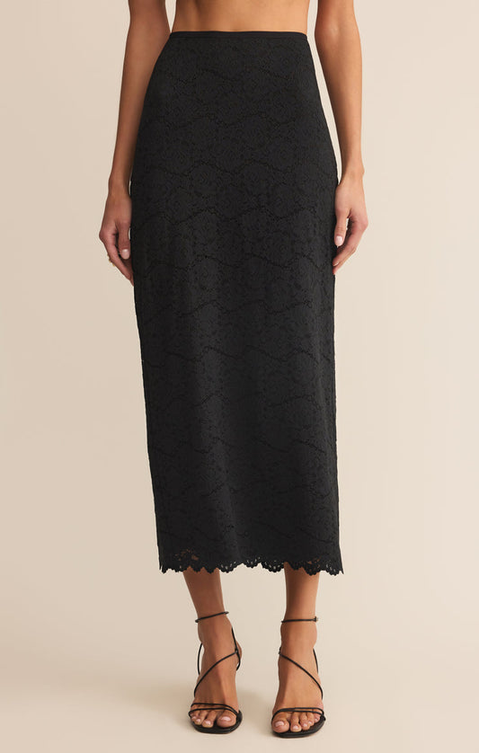 Z Supply Via Lace Midi Skirt-Black