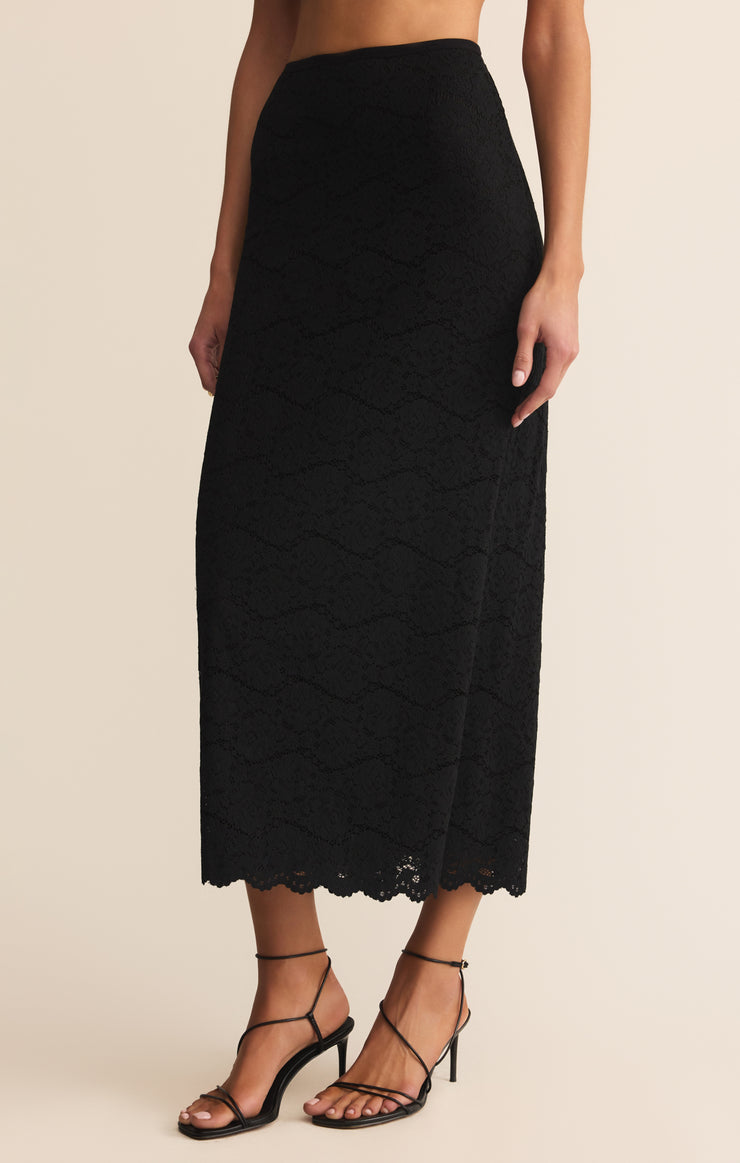 Z Supply Via Lace Midi Skirt-Black