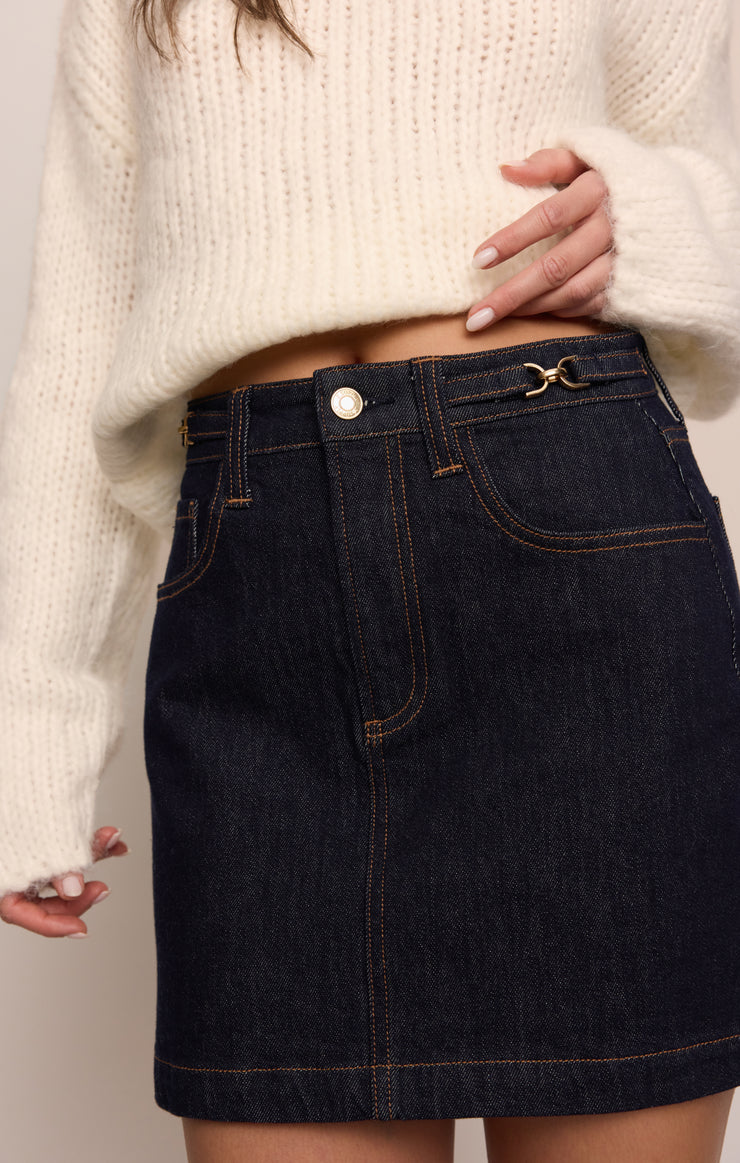 Z Supply Socialite Denim Mini Skirt-Midnight Air