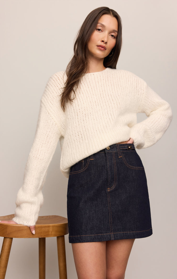 Z Supply Socialite Denim Mini Skirt-Midnight Air
