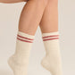 Z Supply 2 Pack Fairisle Heart Sock-Crystal Grey