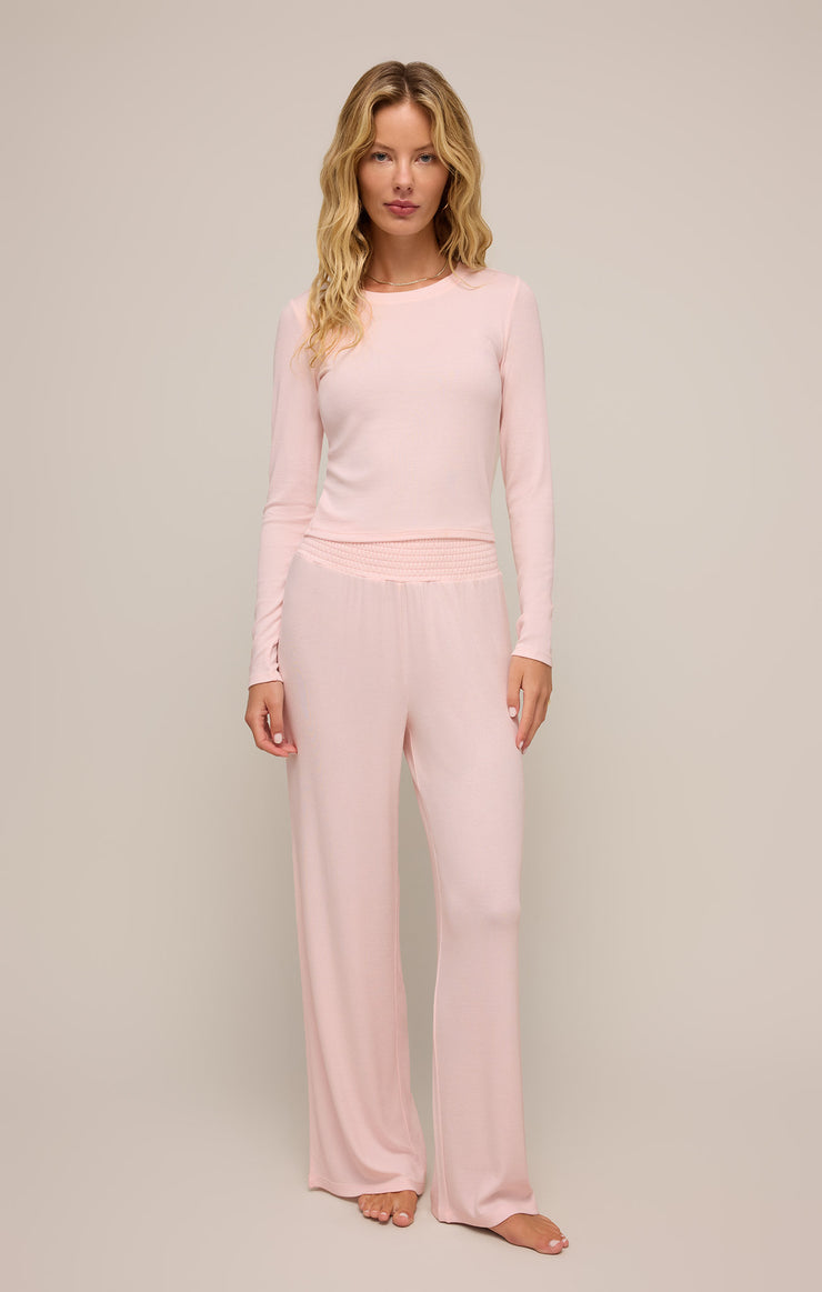 Z Supply Dawn Luxe Rib Pant-Whisper Pink