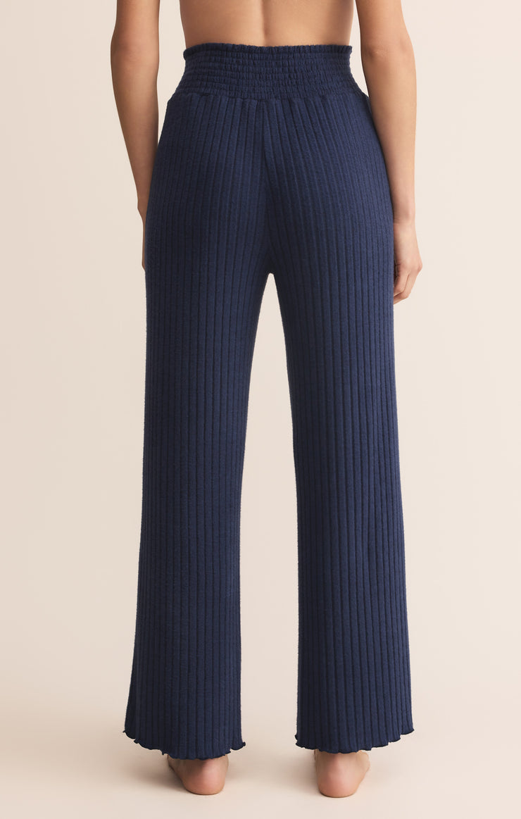 Z Supply Dawn Smocked Rib Pant - Blue Sapphire