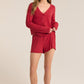 Z Supply Dawn Smocked Rib Short-Haute Red
