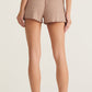 Z Supply Dawn Smocked Rib Short-Iced Coffee