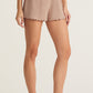 Z Supply Dawn Smocked Rib Short-Iced Coffee