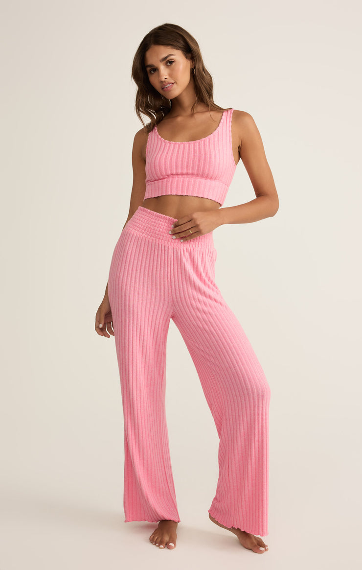 Z Supply Zoe Silky Rib Tank Bra-Passion Fruit