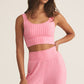 Z Supply Zoe Silky Rib Tank Bra-Passion Fruit