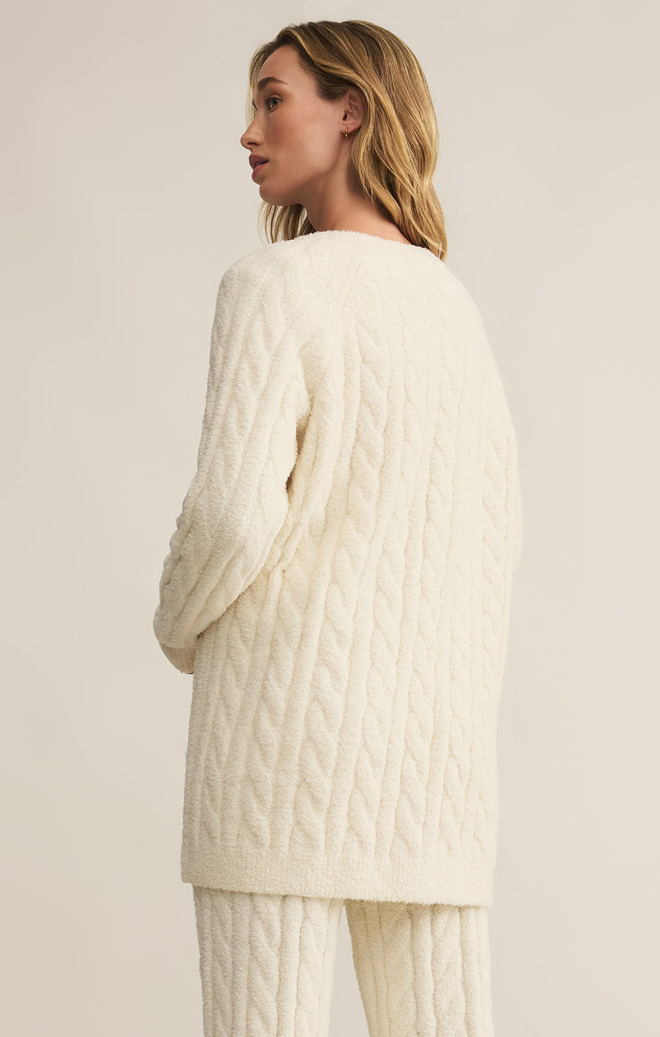 Z Supply Cate Cable Knit Cardigan- Sea Salt