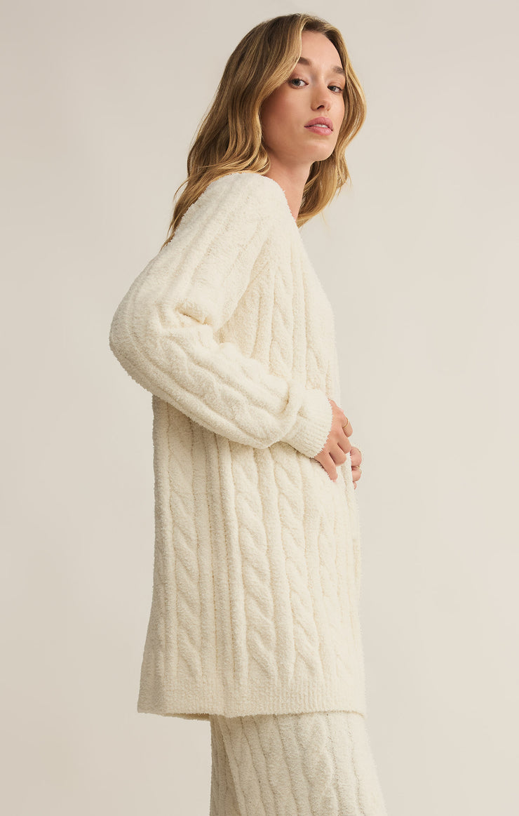 Z Supply Cate Cable Knit Cardigan- Sea Salt