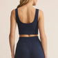 Z Supply Zoe Silky Rib Tank Bra - Blue Sapphire