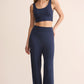 Z Supply Zoe Silky Rib Tank Bra - Blue Sapphire