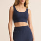 Z Supply Zoe Silky Rib Tank Bra - Blue Sapphire