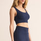 Z Supply Zoe Silky Rib Tank Bra - Blue Sapphire