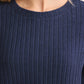 Z Supply Elfie Silky Rib Long Sleeve Top - Sapphire Blue