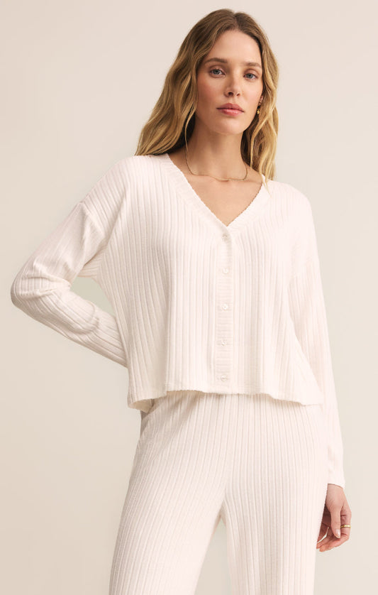 Z Supply Mara L/S Knit Cardigan- Vanilla Ice