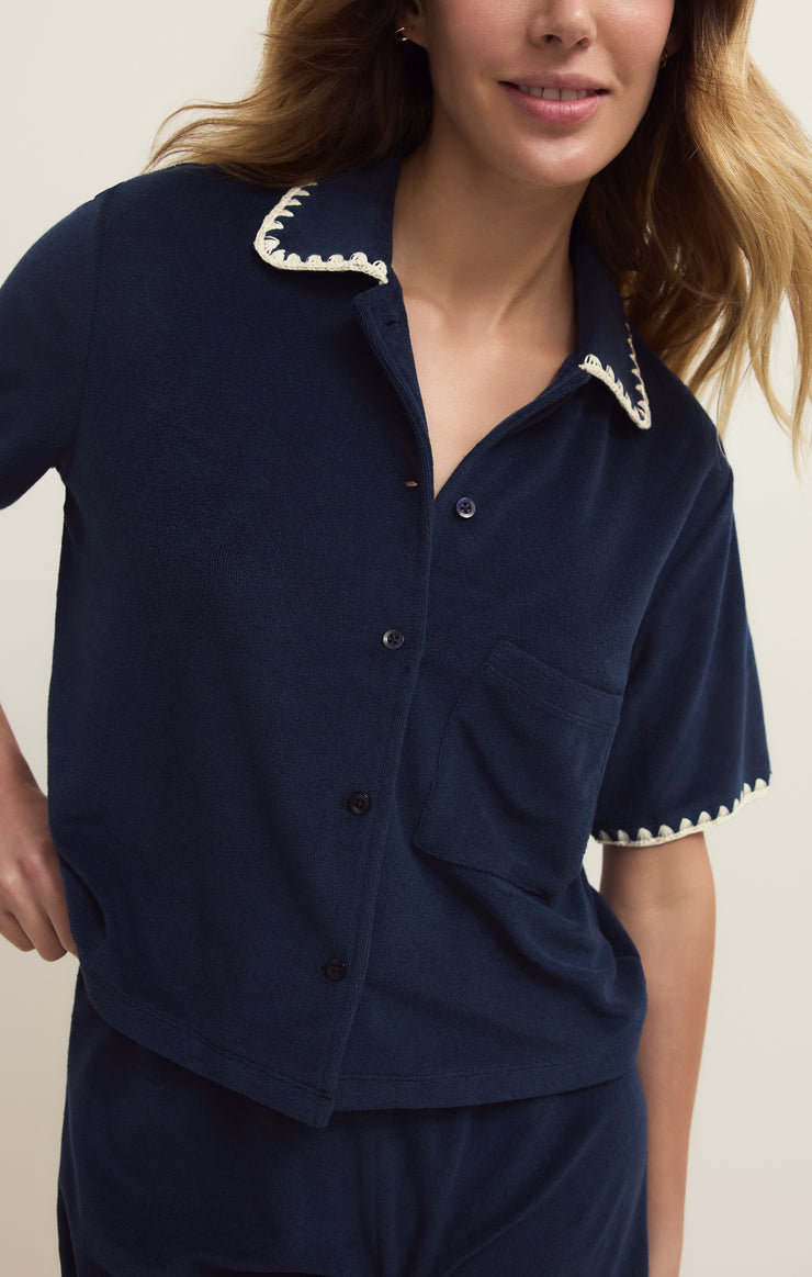 Z Supply Miles Loop Terry Shirt-Eclipse