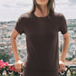 Z Supply Just Right Rib Tee-Cocoa Bean