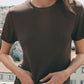 Z Supply Just Right Rib Tee-Cocoa Bean