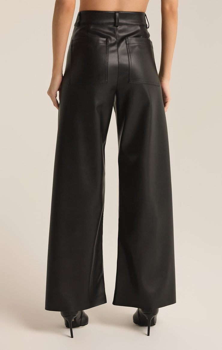 Z Supply Rilynn Faux Leather Pant-Black