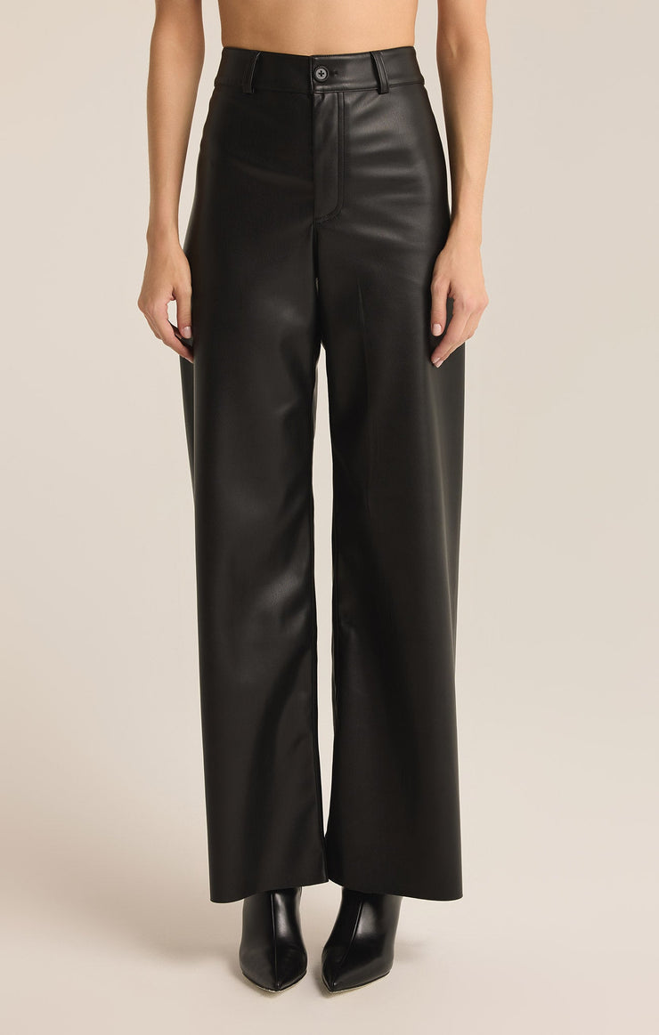 Z Supply Rilynn Faux Leather Pant-Black