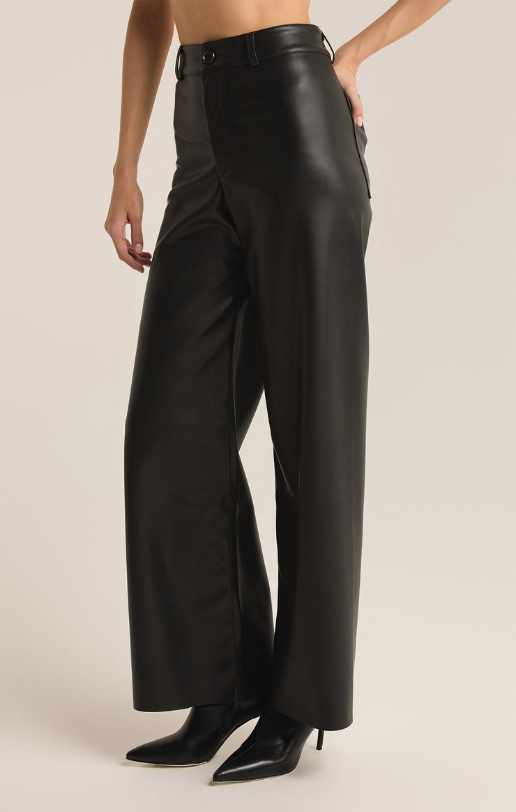 Z Supply Rilynn Faux Leather Pant-Black