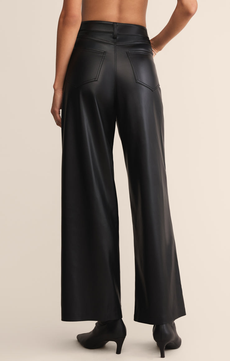 Z Supply Marli Wide Leg Vegan Leather Pant