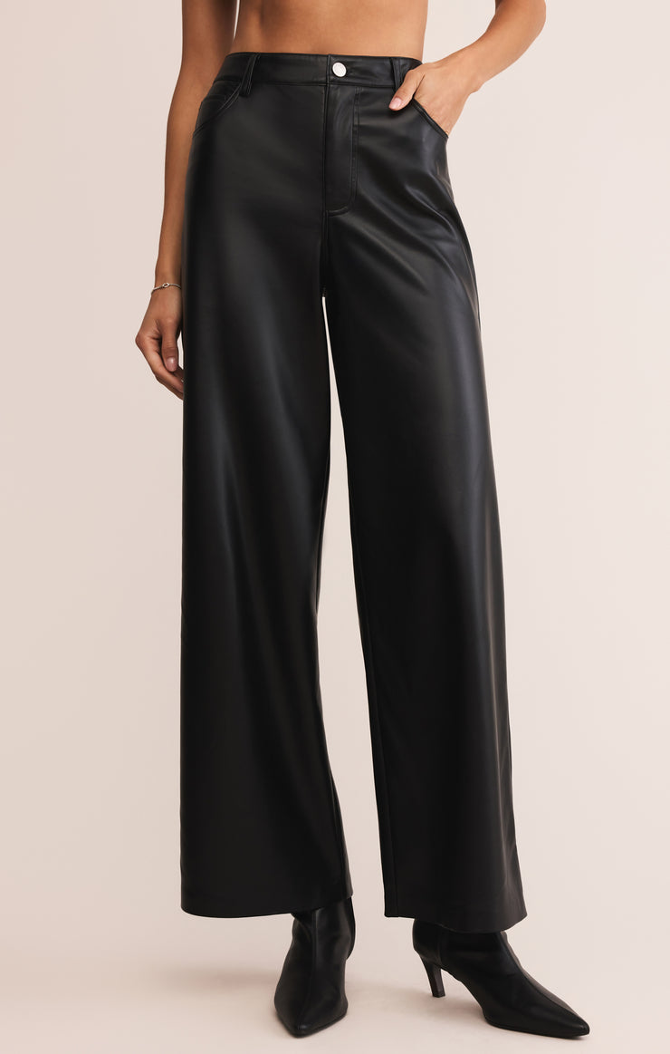 Z Supply Marli Wide Leg Vegan Leather Pant