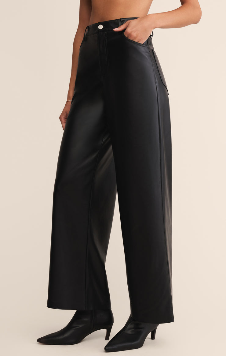 Z Supply Marli Wide Leg Vegan Leather Pant