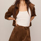 Z Supply Ivory Suede Short-Saddle Suede
