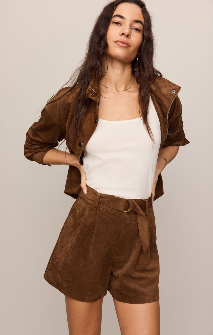 Z Supply Ivory Suede Short-Saddle Suede