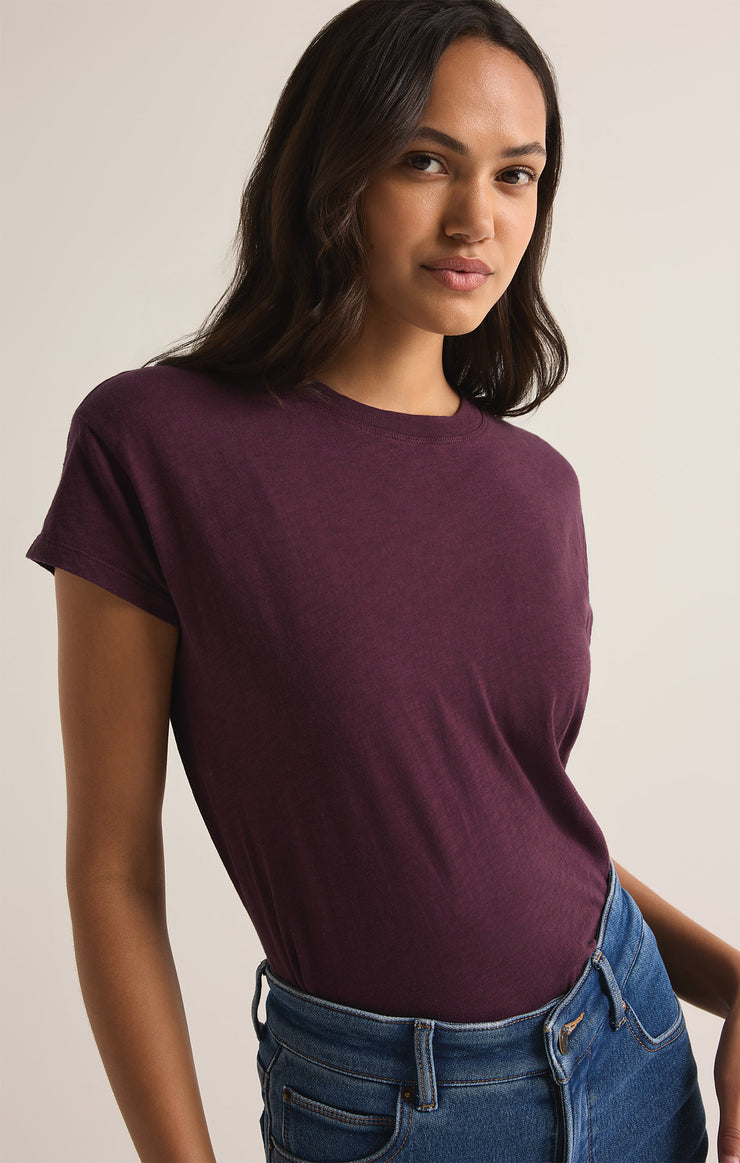 Z Supply Modern Slub Tee-Berry Wine