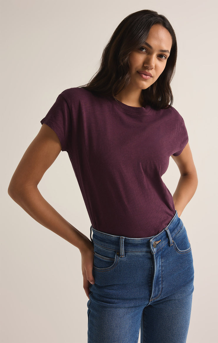 Z Supply Modern Slub Tee-Berry Wine