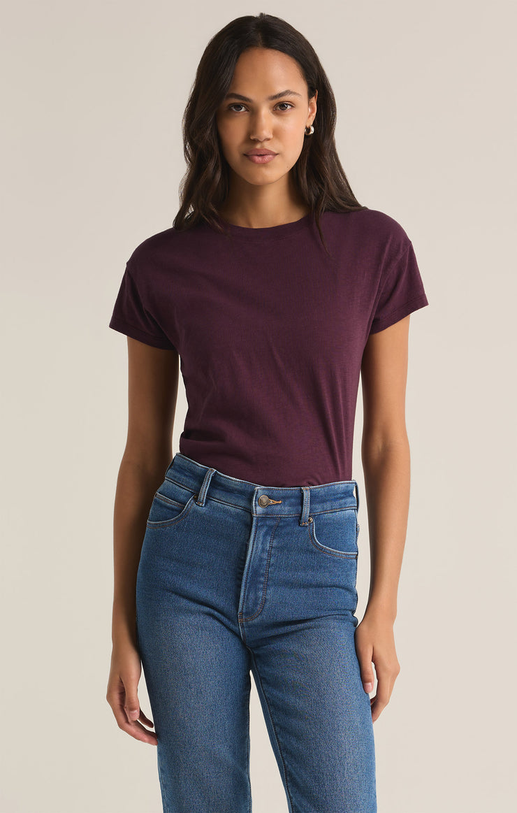 Z Supply Modern Slub Tee-Berry Wine