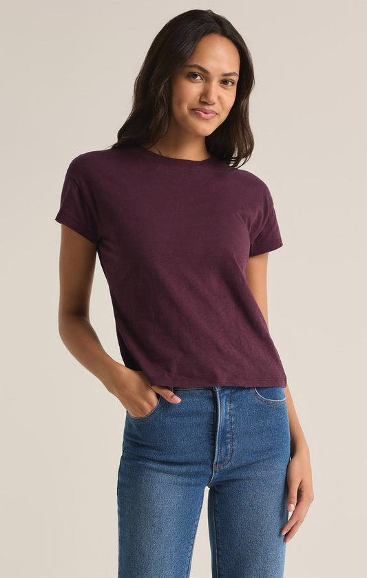 Z Supply Modern Slub Tee-Berry Wine